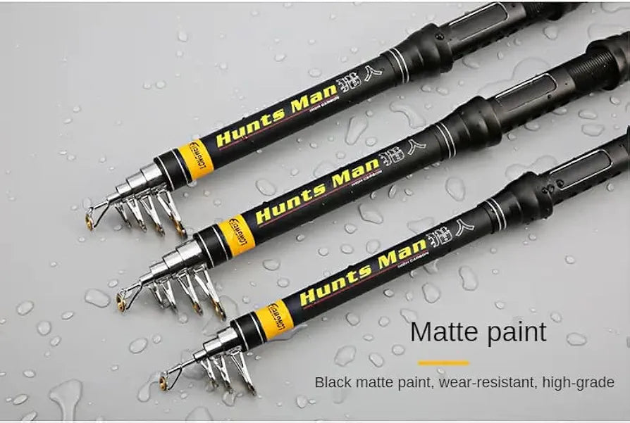 Matte finish waterproof coating on Xin Long Wei telescopic fishing rod wear resistant premium build