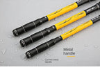 Strong metal handle and grip design of Xin Long Wei telescopic fishing rod for better control