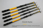 Complete set of Xin Long Wei telescopic fishing rods showing different sizes and premium build quality